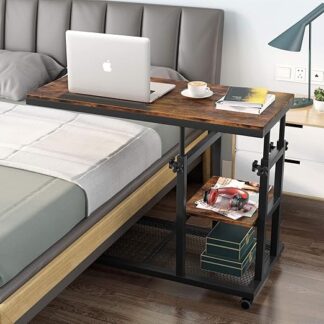 "Versatile Adjustable C-Table with Wheels – Ideal for Sofa, Bedside, and TV Tray"