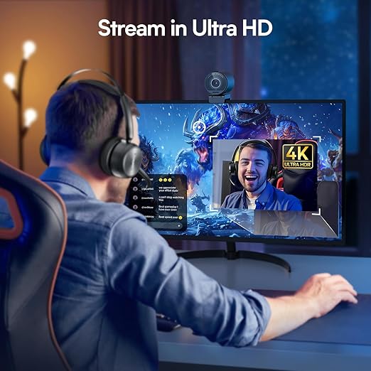 EMEET SmartCam S800 - Ultra HD 4K Webcam for Content Creators & Streamers | Sony 1/2'' Sensor, HDR, Dual Autofocus, Noise-Canceling Mics, Adjustable FOV" - Image 2