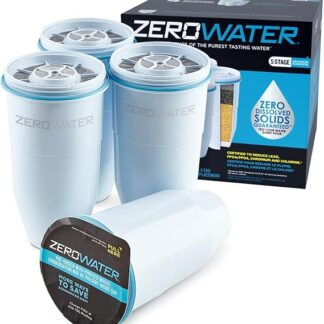 Culligan ZeroWater Official Replacement Filter - 5-Stage 0 TDS Filter Replacement - System IAPMO Certified to Reduce Lead, Chromium, and PFOA/PFOS, 4-Pack