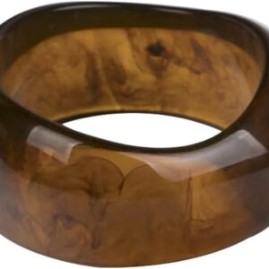Chunky Acrylic Bangle Bracelet Cuff Brown Irregular Large Resin Cute Candy Geometric Polygon Wide Transparent Wristbands