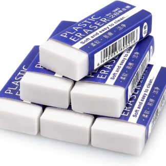 Tamaki 6 Pack Pencil Erasers, Large White Erasers for School Office, Art Erasers for Drawing