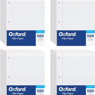Oxford Loose Leaf Paper, 2000 Sheets, Rule Filler Notebook Paper, 8-1/2" x 11", 3-Hole Punched Fits 3-Ring Binders, 4 packs of 500