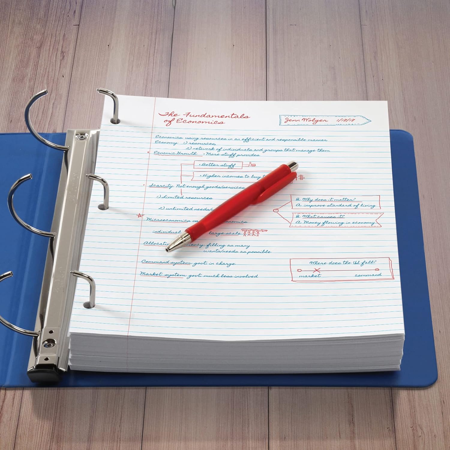 Oxford Loose Leaf Paper, 2000 Sheets, Rule Filler Notebook Paper, 8-1/2" x 11", 3-Hole Punched Fits 3-Ring Binders, 4 packs of 500 - Image 3