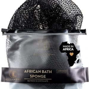 African Exfoliating Net Sponge, Authentic, Ethically sourced from Nigeria, 45 inches Long, Back Scrubber for Daily use (Black)
