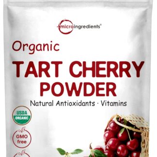 Organic Tart Cherry powder, 4oz | 100% Natural Fruit Powder | US Grown Tart Cherries Source | No Sugar & Additives | Great Flavor for Drinks, Smoothie, & Beverages | Non-GMO & Vegan Friendly